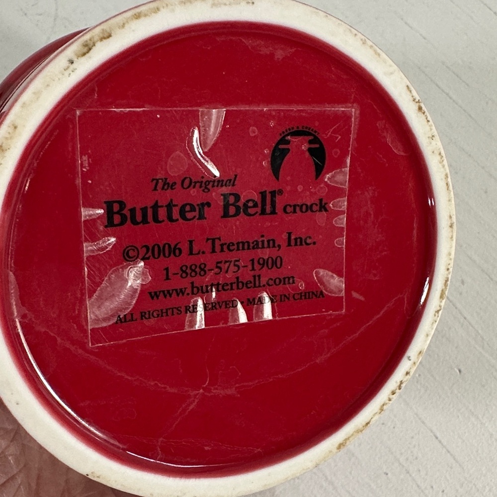 Butter bell red ceramic - Picture 5 of 7